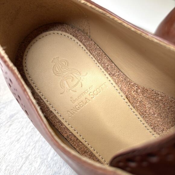 The Office of Angela Scott Mrs. Hazel Brogue Oxford Heels Brown Leather Size 9 - Picture 8 of 13